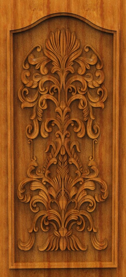 3D DOOR - OAK-28 Classic Victorian Floral Scrollwork Carved Panel